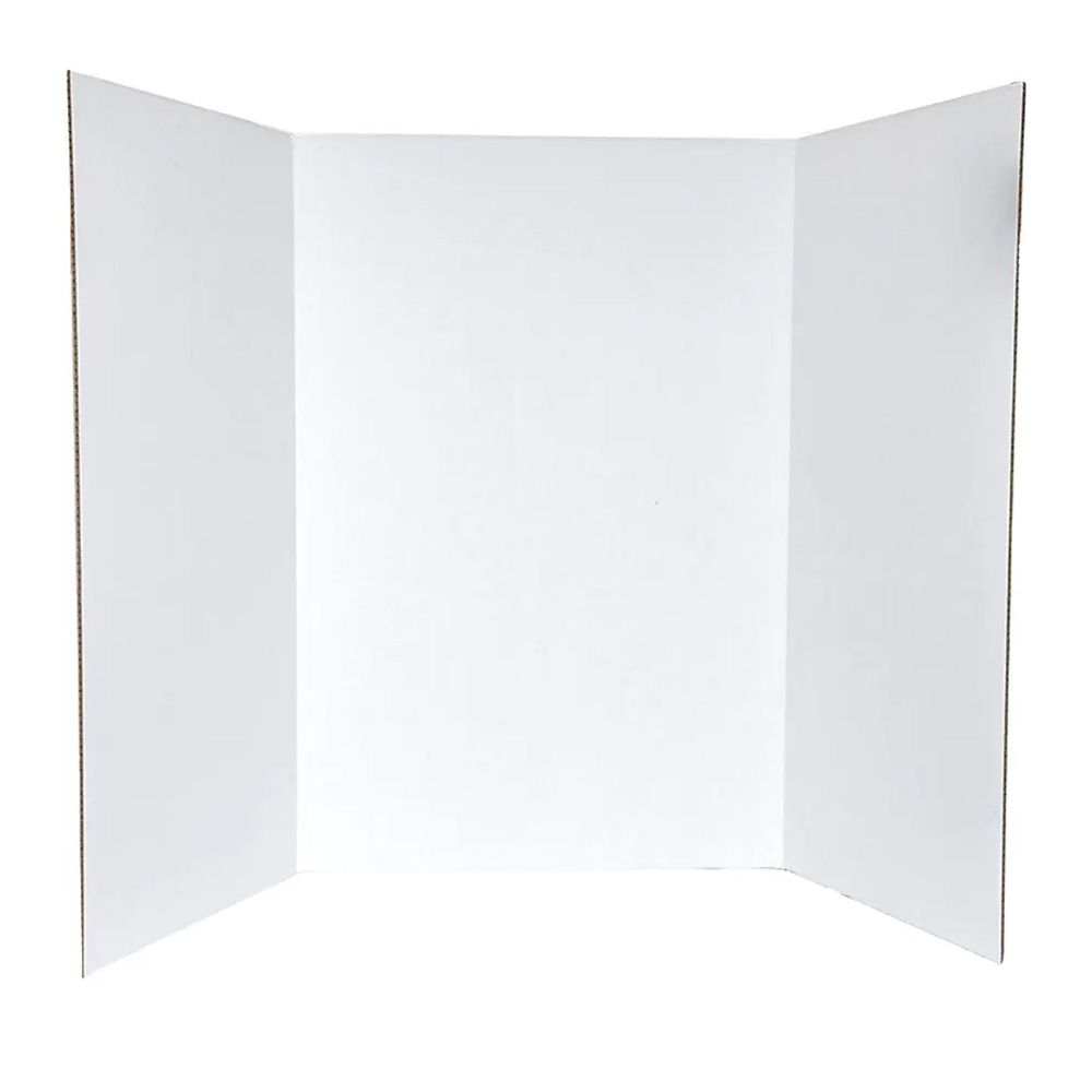 Tri Fold Display Project Board White - Evanz